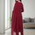 Maroon floral printed cotton stitched kurta set with palazzo & dupatta for women