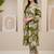 Olive floral printed cotton stitched co-ord set for women