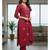Maroon floral printed cotton stitched kurta set with palazzo & dupatta for women