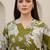 Olive floral printed cotton stitched co-ord set for women