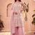 Pink silk blend embroidered sharara set