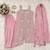 Pink silk blend embroidered sharara set
