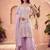 Lavender silk blend embroidered sharara set