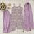 Lavender silk blend embroidered sharara set