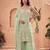 Green silk blend embroidered sharara set