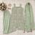 Green silk blend embroidered sharara set
