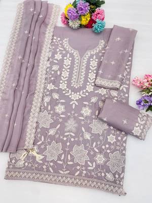 Lavender georgette embroidered sharara set 2