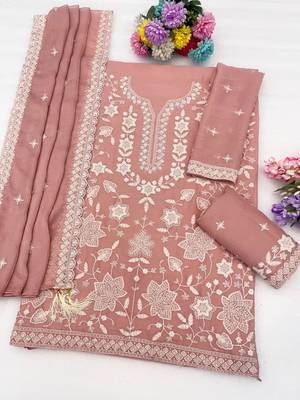 Pink georgette embroidered sharara set 2