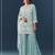 Blue georgette embroidered sharara set