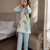 Blue cotton poly printed kurta set