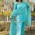 Blue silk blend lace farshi salwar set