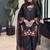 Black silk blend embroidered farshi salwar set