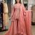 Peach silk blend embroidered palazzo set