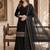 Black silk blend embroidered palazzo set