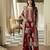 Red faux georgette thread palazzo set