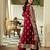 Red faux georgette thread palazzo set