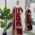 Red faux georgette thread palazzo set