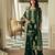 Green faux georgette thread palazzo set