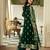 Green faux georgette thread palazzo set