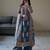 Blue faux georgette thread palazzo set