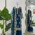 Blue faux georgette thread palazzo set