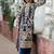 Navy-blue georgette sequins palazzo set