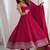 Rani-pink silk blend embroidered anarkali set