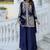 Purple silk blend embroidered palazzo set