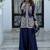 Purple silk blend embroidered palazzo set