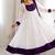 White silk blend embroidered flared gown set