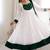 White silk blend embroidered flared gown set
