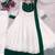 White silk blend embroidered flared gown set