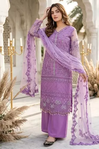 Lavender net sequins palazzo set