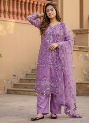 Lavender net sequins palazzo set 3