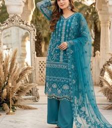 Blue net sequins palazzo set