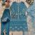 Blue net sequins palazzo set