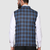 Men blue checks nehru jacket
