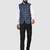 Men blue checks nehru jacket