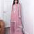 Pink faux georgette embroidered palazzo set