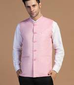 Men pink linen jacket