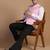 Men pink linen jacket