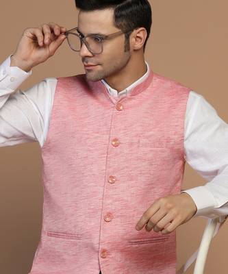 Pink linen jacket for men 1
