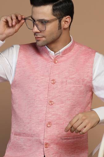 Pink linen jacket for men