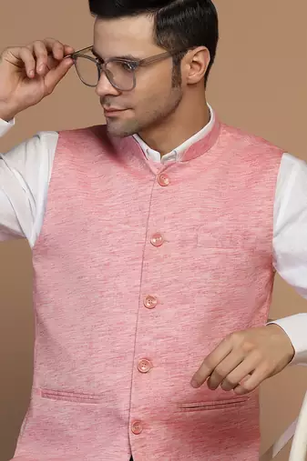 Pink linen jacket for men