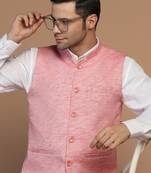 Pink linen jacket for men