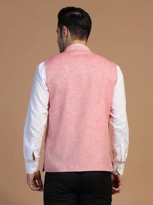 Pink linen jacket for men 2