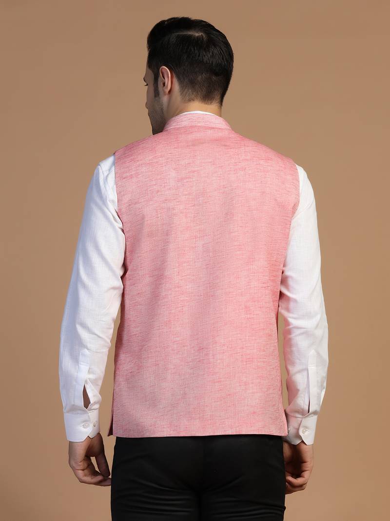 Pink linen jacket for men