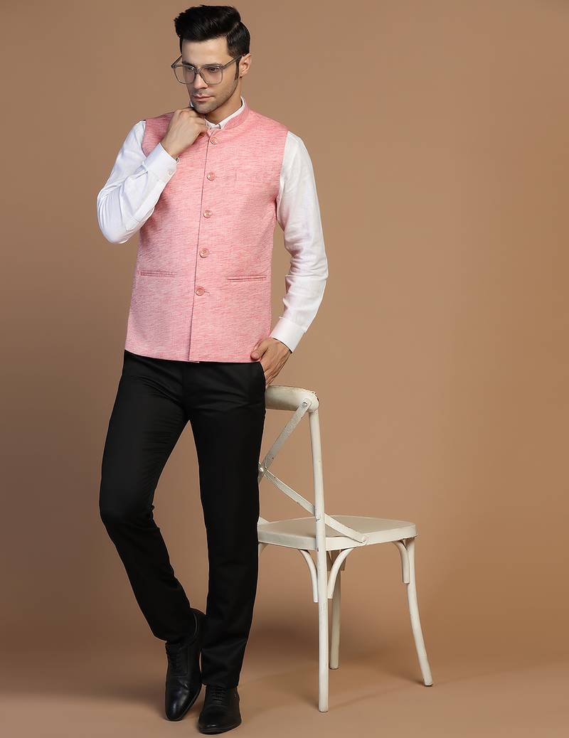 Pink linen jacket for men