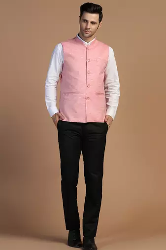 Pink linen jacket for men