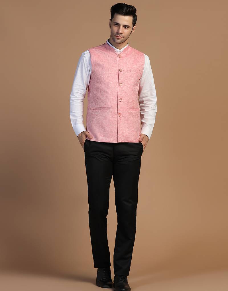Pink linen jacket for men